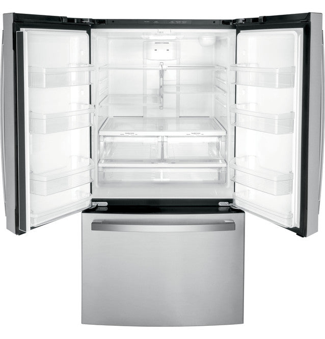 GE - 35.6 Inch 21.9 cu. ft French Door Refrigerator in Stainless - GWE22JYMFS