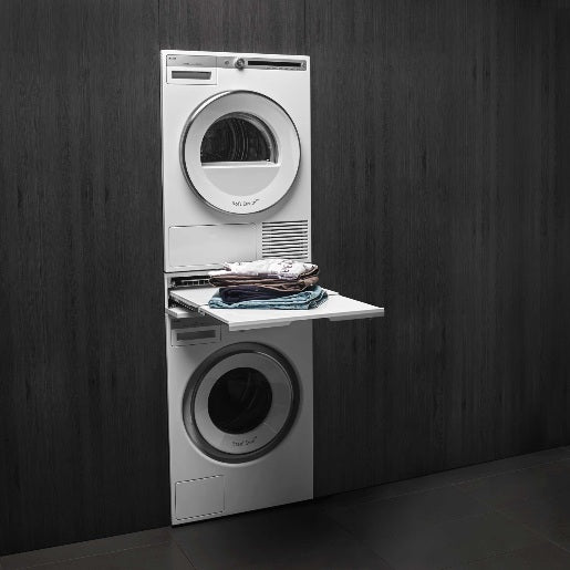 Asko - Pull-out Laundry Double Shelf Washer & Dryer Accessories in White - HDB1153W