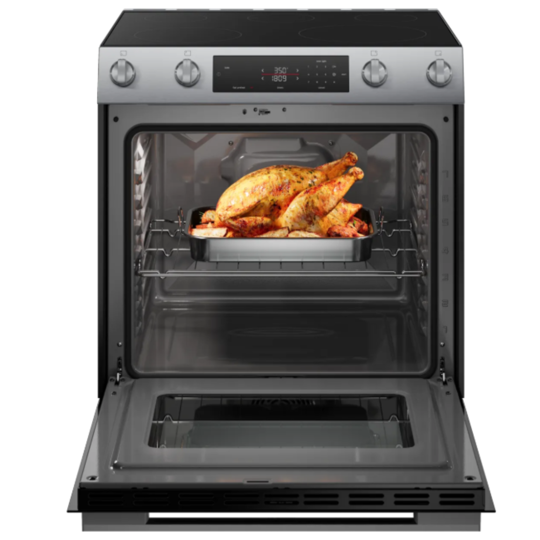 Bosch - 5.8 cu. ft Electric Range in Stainless - HEF1050MC