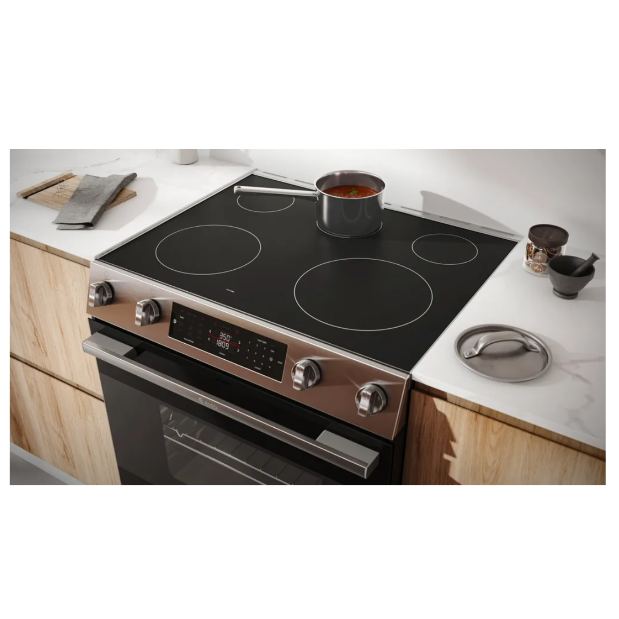 Bosch - 5.8 cu. ft Electric Range in Stainless - HEF1050MC
