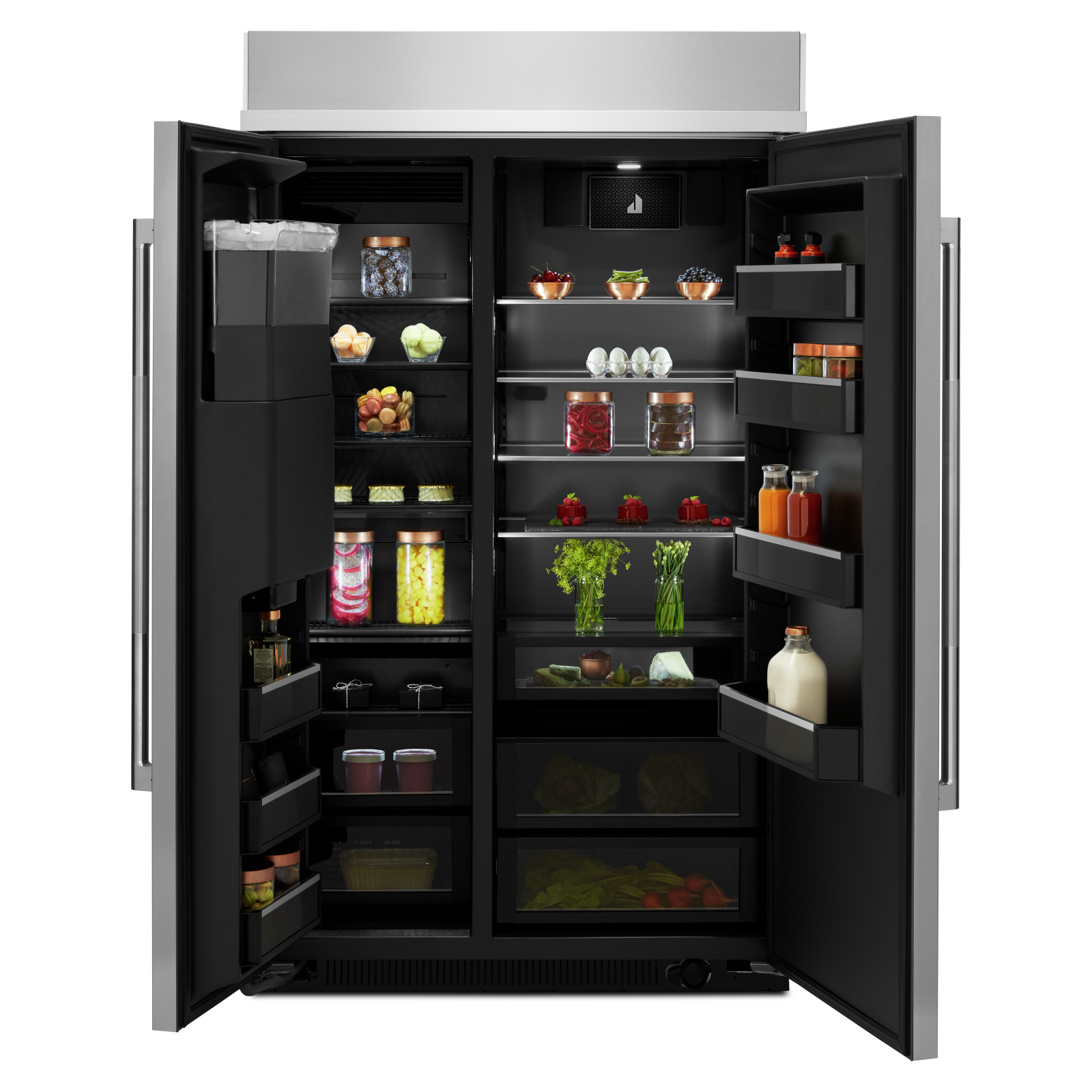 JennAir - 48.4 Inch 29.4 cu. ft Built In / Integrated Side by Side Refrigerator in Stainless - JBSS48E22L