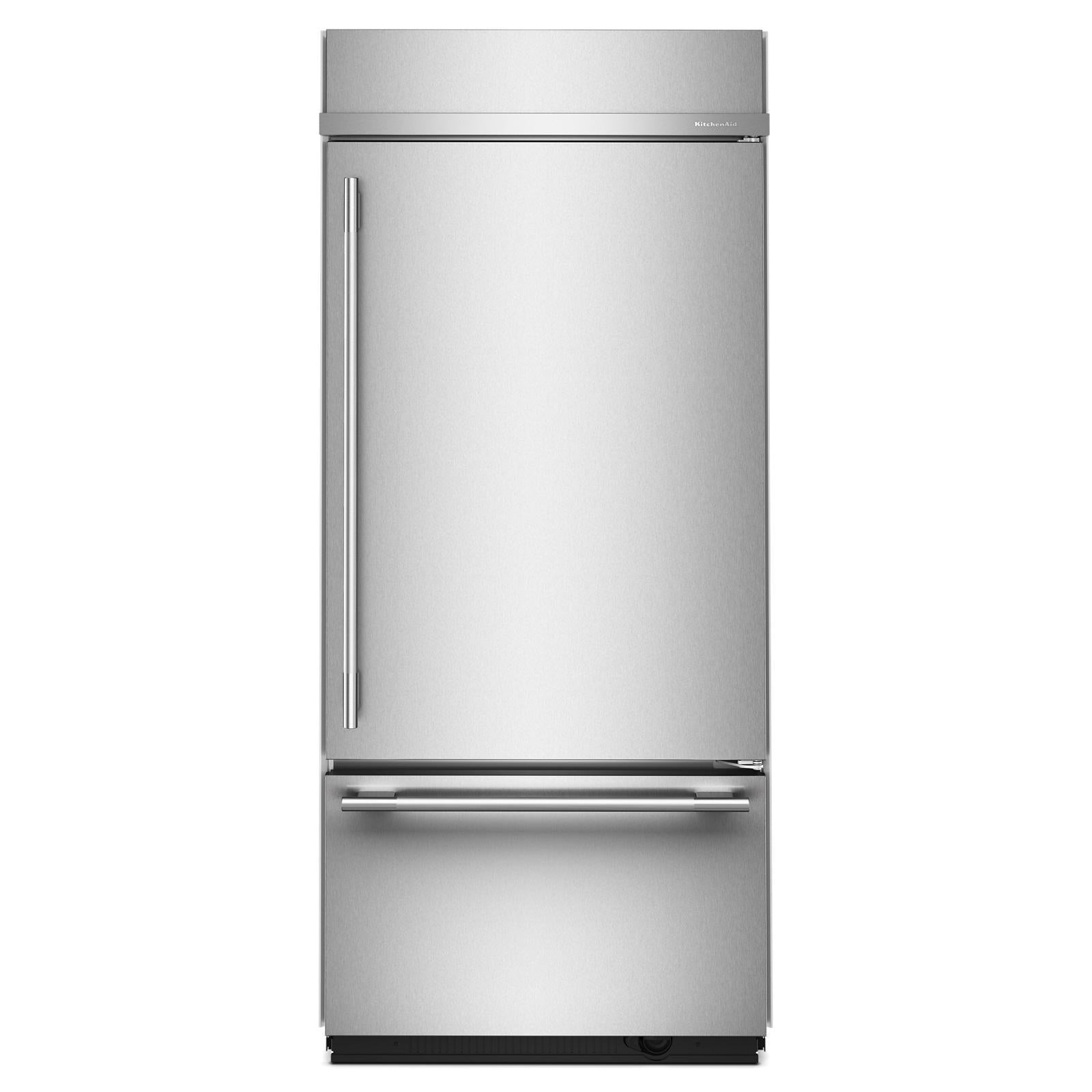 KitchenAid - 35.25 Inch 20.9 cu. ft Bottom Mount Refrigerator in Stainless - KBBR336SPS