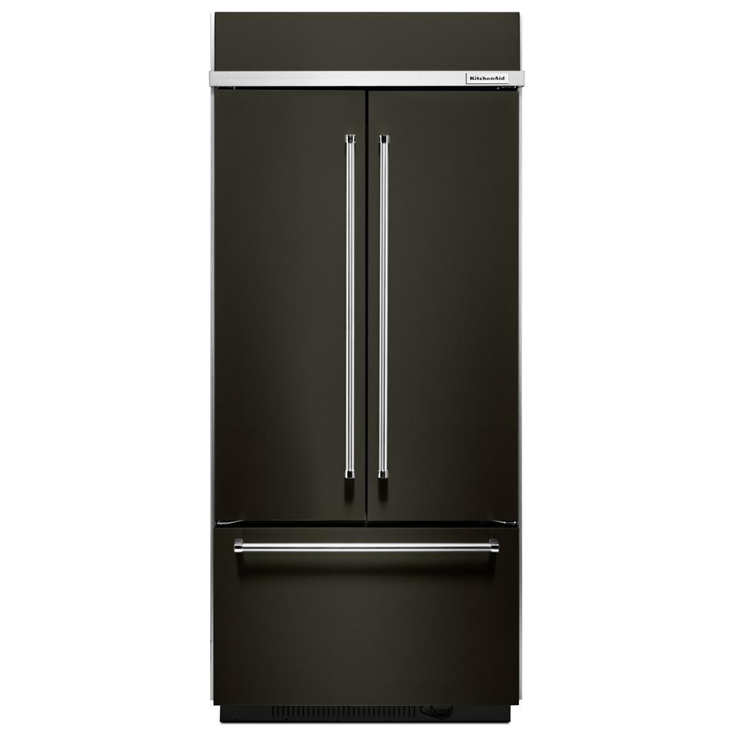 KitchenAid - 36.25 Inch 20.81 cu. ft French Door Refrigerator in Black (Premium Floor Model) - KBFN506EBS