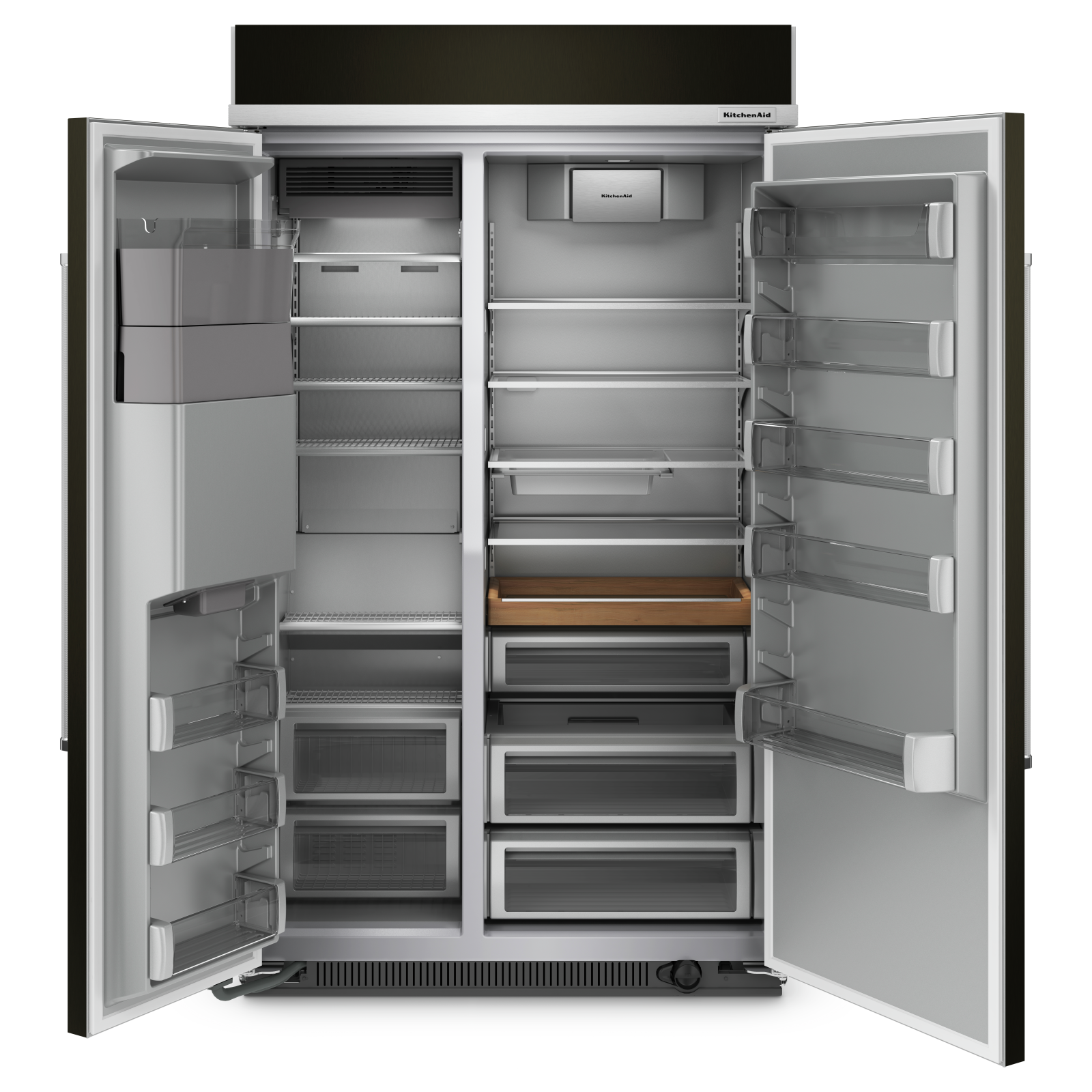 KitchenAid - 47.25 Inch 29.4 cu. ft Built In / Integrated Side by Side Refrigerator in Stainless - KBSD708MPS