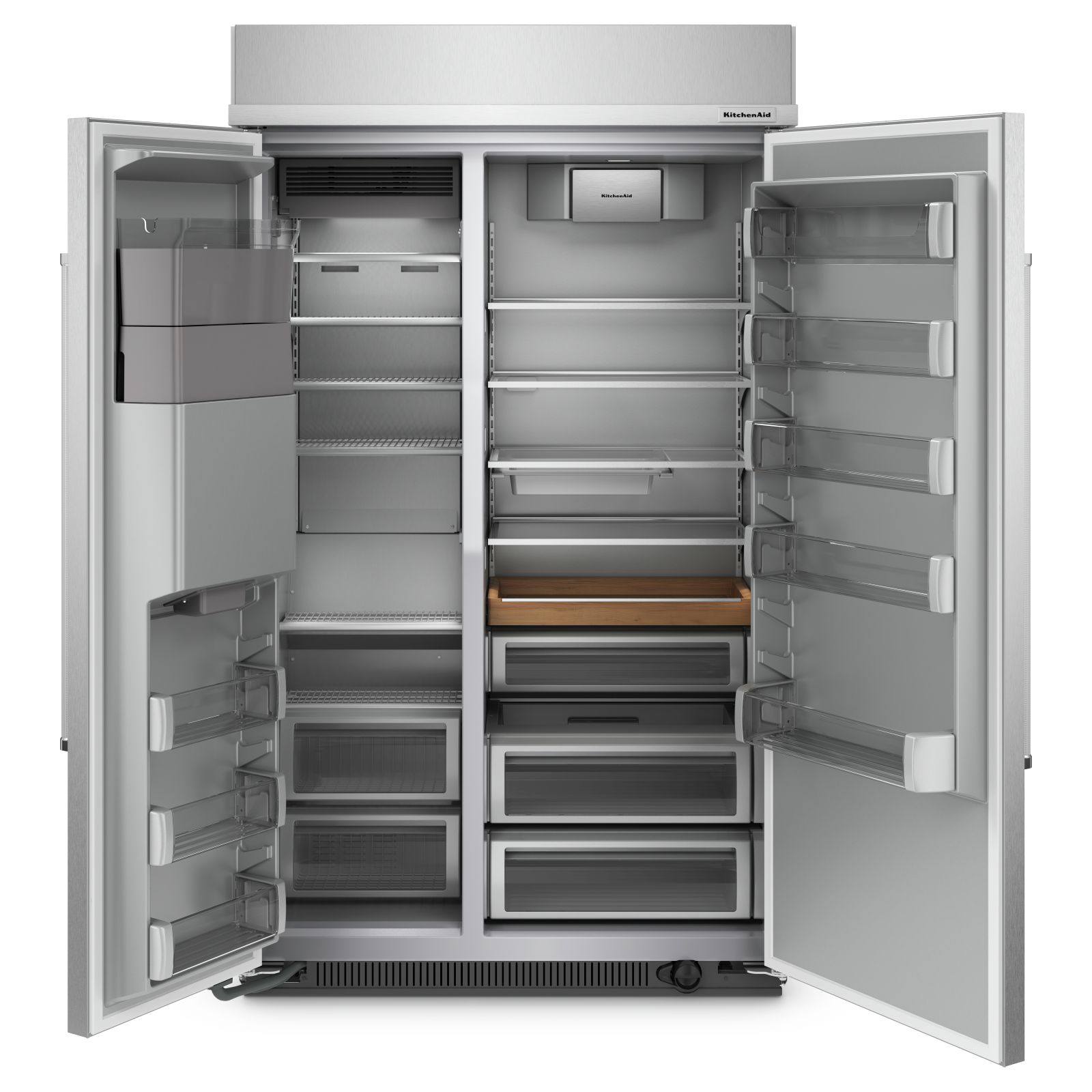 KitchenAid - 47.25 Inch 29.4 cu. ft Built In / Integrated Side by Side Refrigerator in Stainless - KBSD708MSS