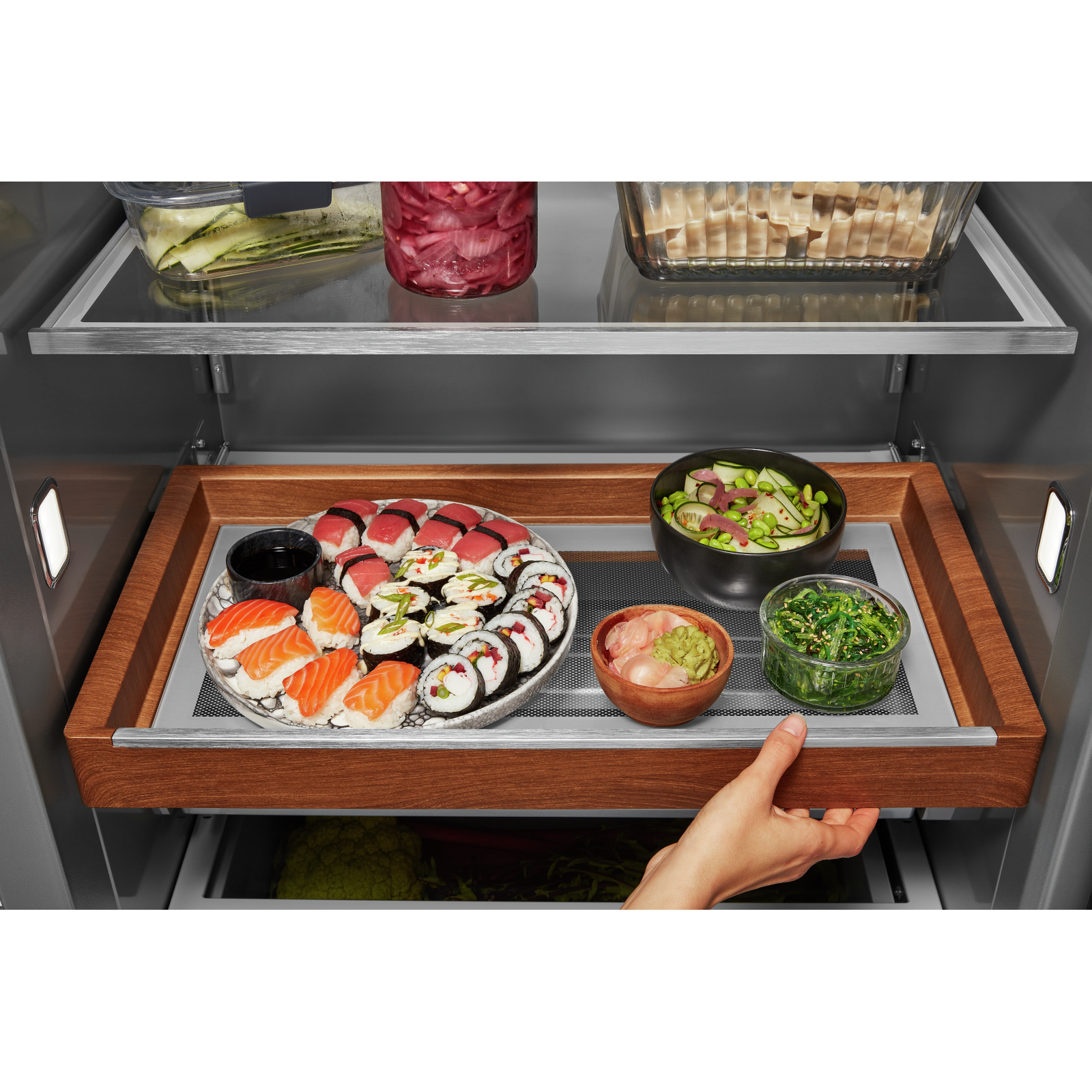 KitchenAid - 47.25 Inch 29.4 cu. ft Built In / Integrated Side by Side Refrigerator in Stainless - KBSD708MSS