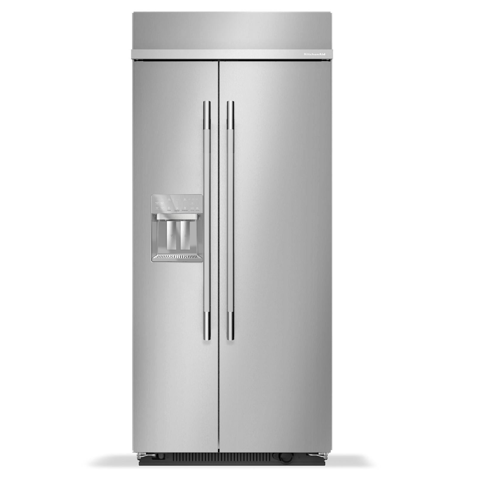 KitchenAid - 35.25 Inch 20.8 cu. ft Side by Side Refrigerator in Stainless - KBSD736SPS