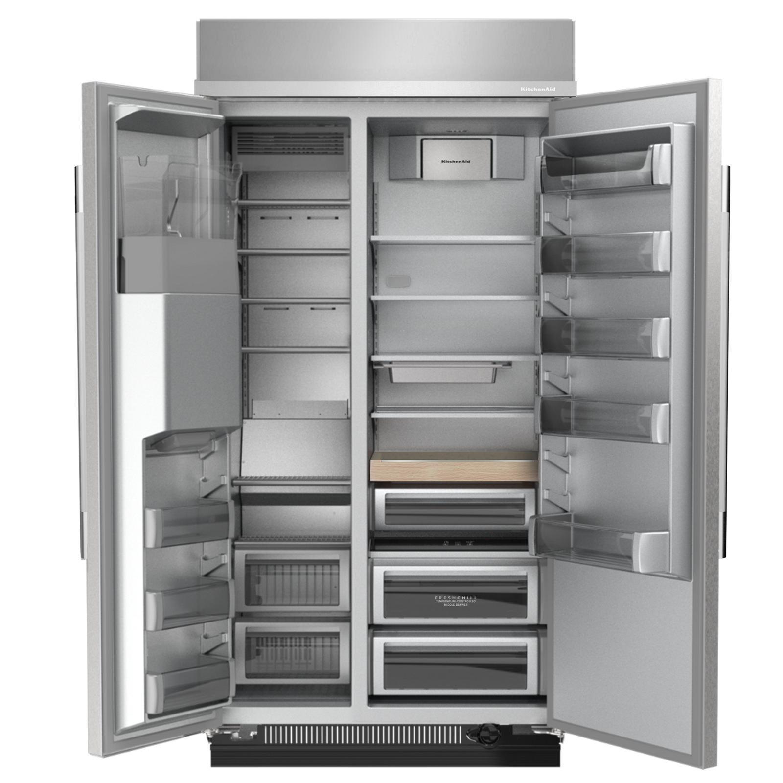 KitchenAid - 35.25 Inch 20.8 cu. ft Side by Side Refrigerator in Stainless - KBSD736SPS
