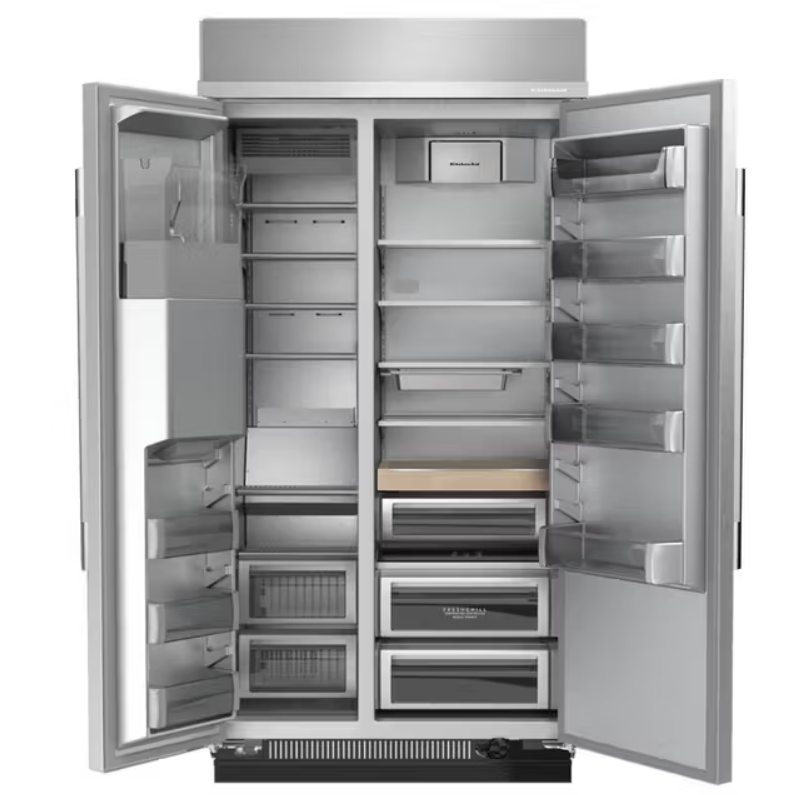 KitchenAid - 42 Inch 25.1 cu. ft Side by Side Refrigerator in Stainless - KBSD742SPS