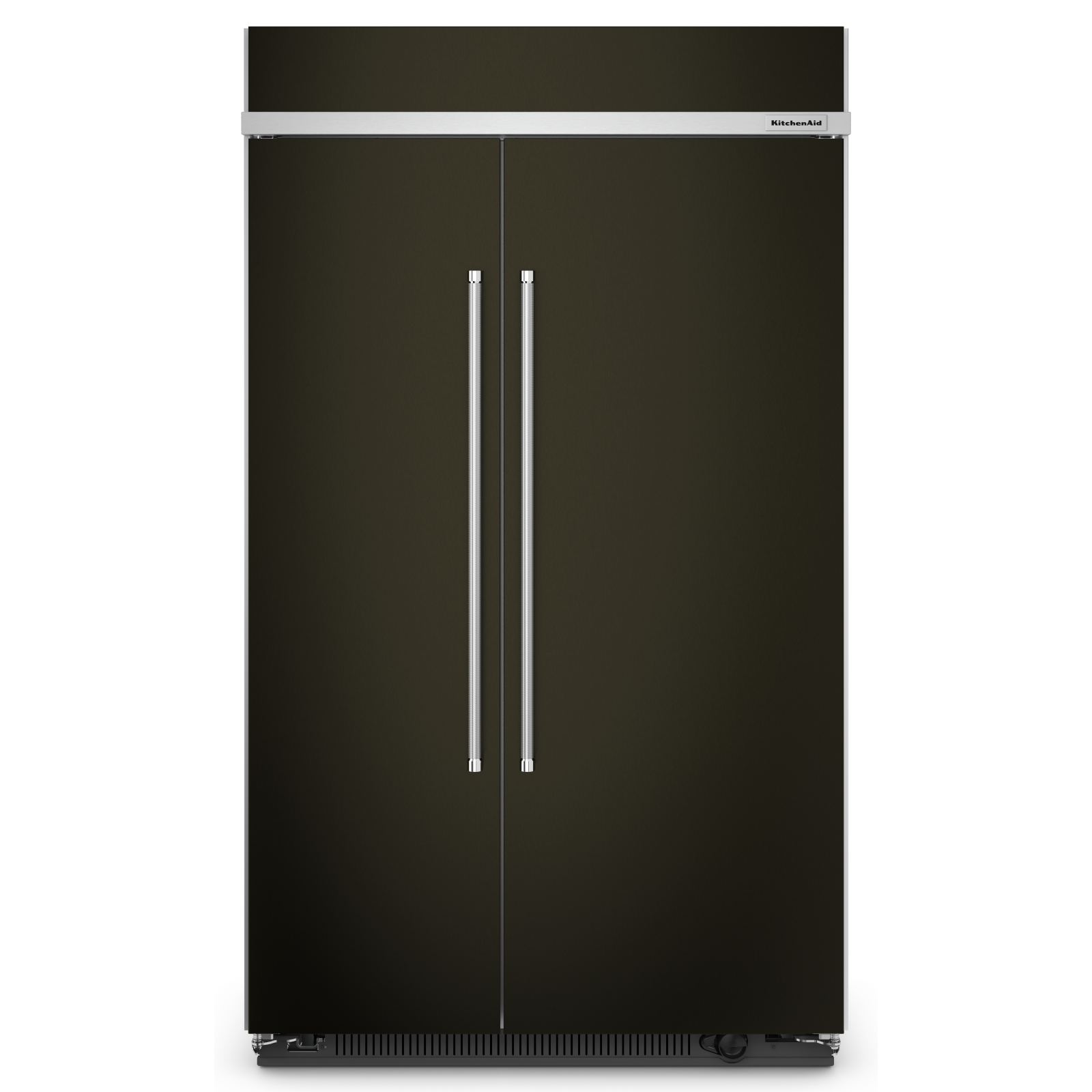 KitchenAid - 47.25 Inch 30 cu. ft Side by Side Refrigerator in Black Stainless - KBSN708MBS