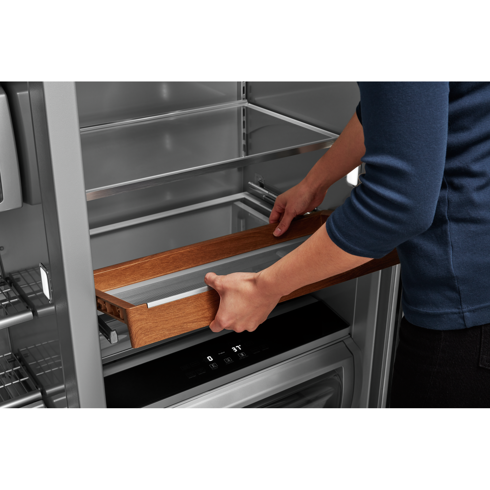 KitchenAid - 47.25 Inch 30 cu. ft Side by Side Refrigerator in Black Stainless - KBSN708MBS