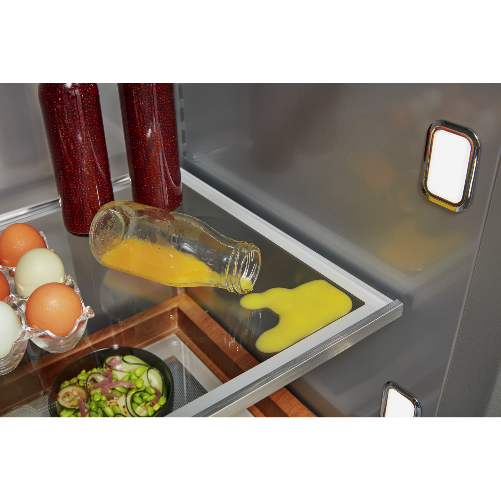 KitchenAid - 47.25 Inch 30 cu. ft Side by Side Refrigerator in Black Stainless - KBSN708MBS