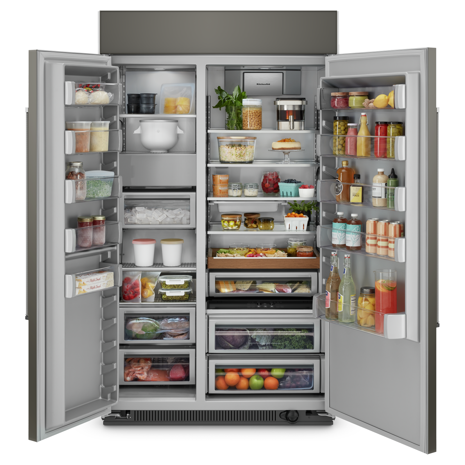 KitchenAid - 47.25 Inch 30 cu. ft Side by Side Refrigerator in Panel Ready - KBSN708MPA