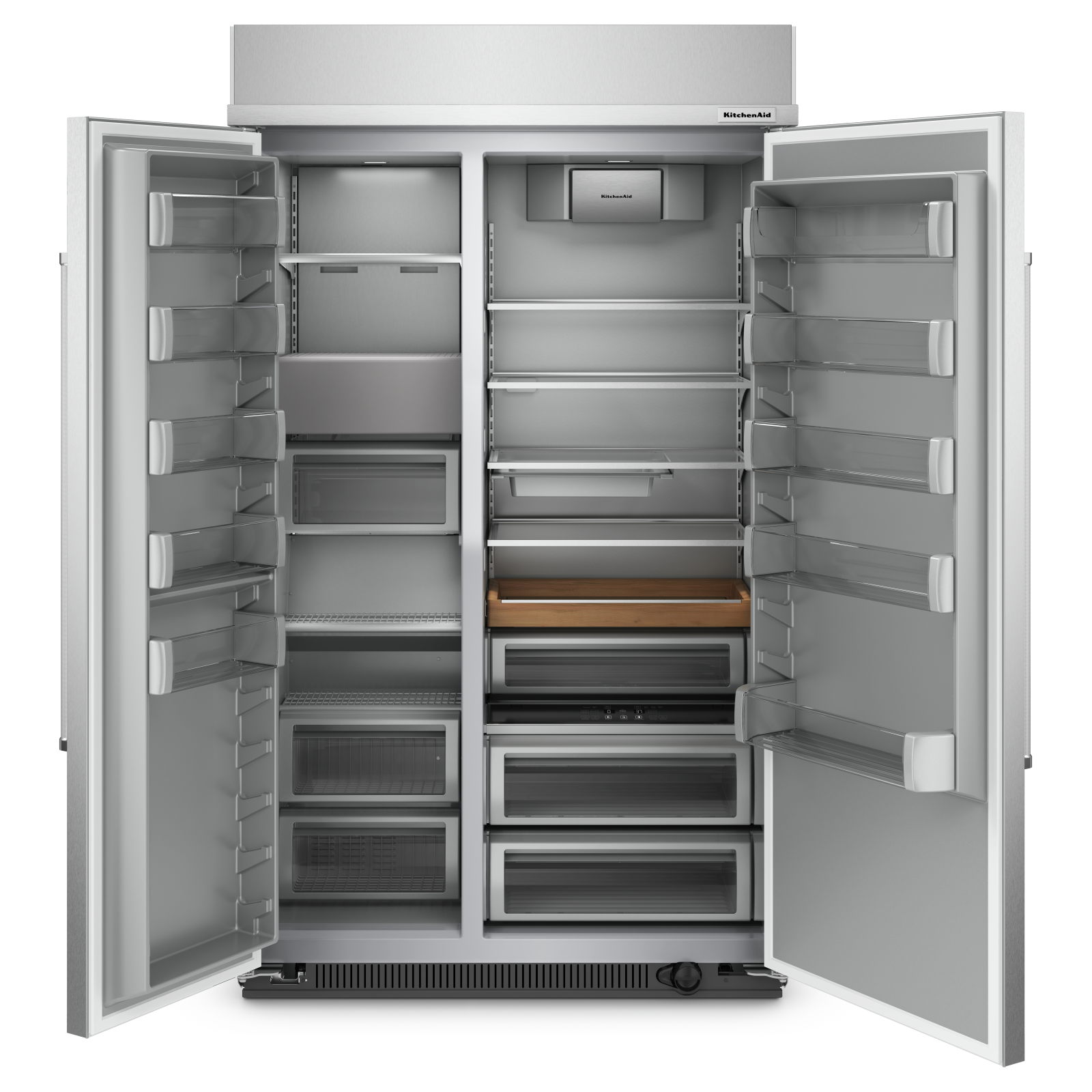 KitchenAid - 47.25 Inch 30 cu. ft Built In / Integrated Side by Side Refrigerator in Stainless - KBSN708MPS