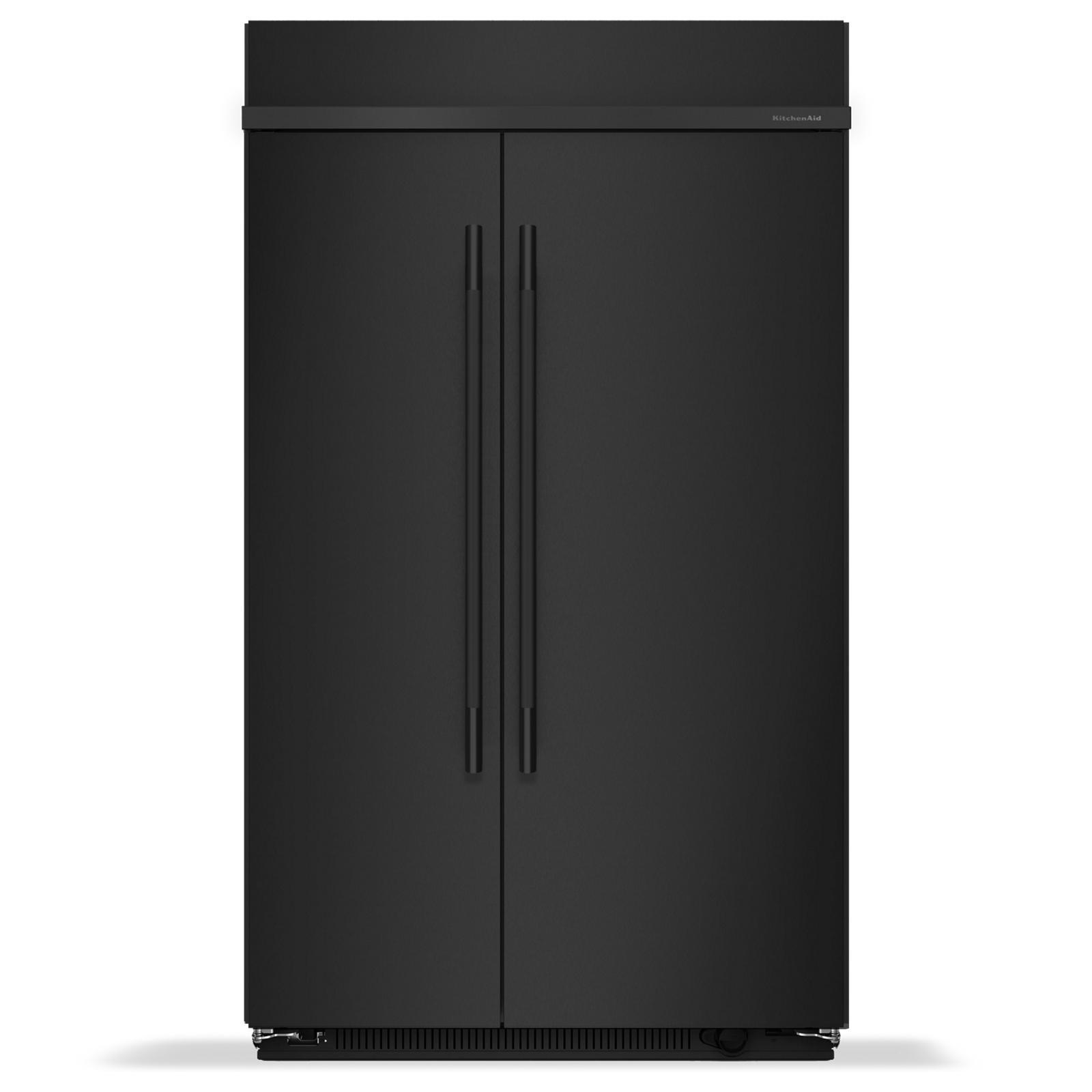 KitchenAid - 48 Inch 30 cu. ft Side by Side Refrigerator in Black Ore - KBSN748SBE