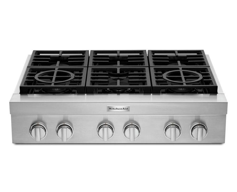 KitchenAid - 35.75 inch wide Gas Cooktop in Stainless - KCGC506JSS