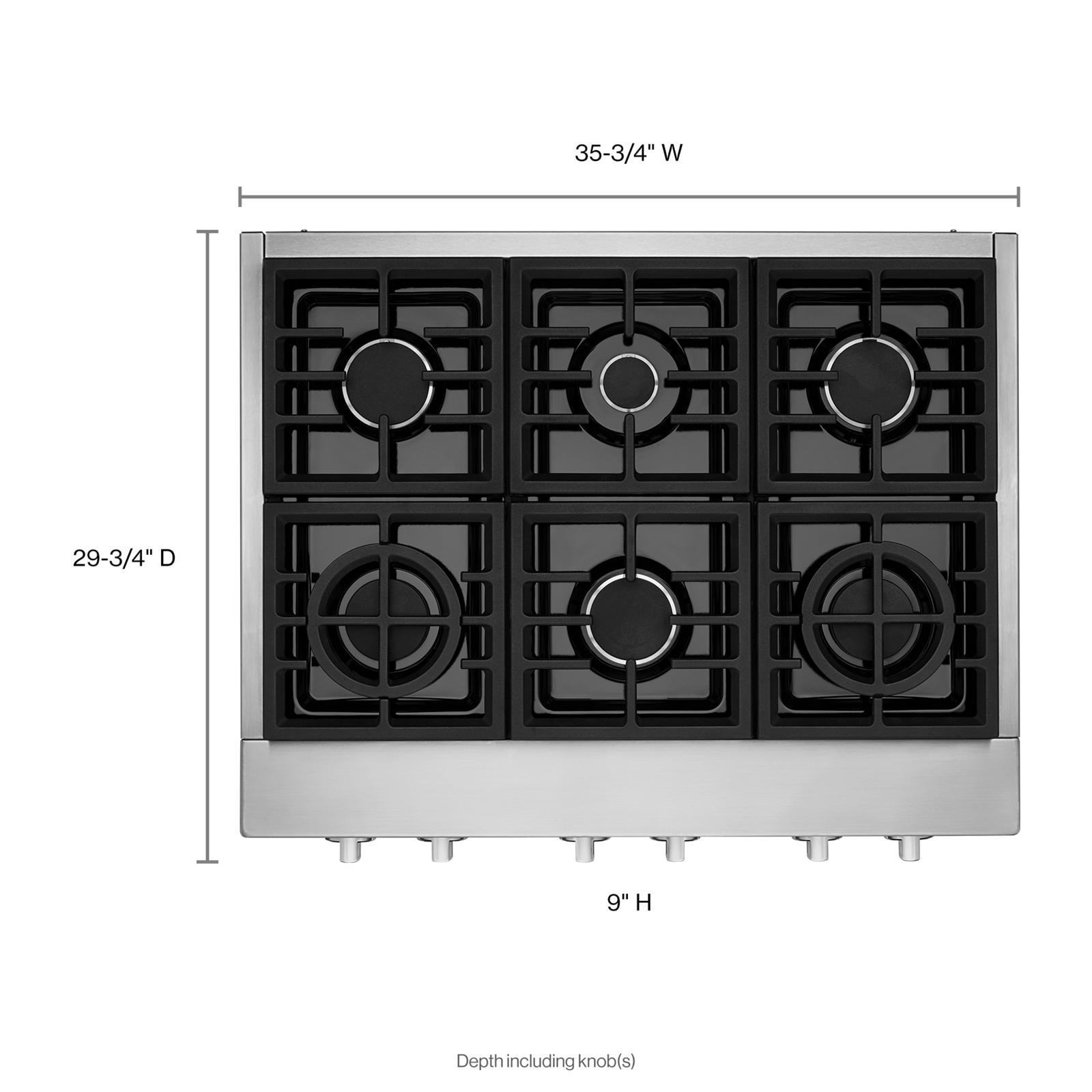 KitchenAid - 35.75 inch wide Gas Cooktop in Stainless - KCGC506JSS
