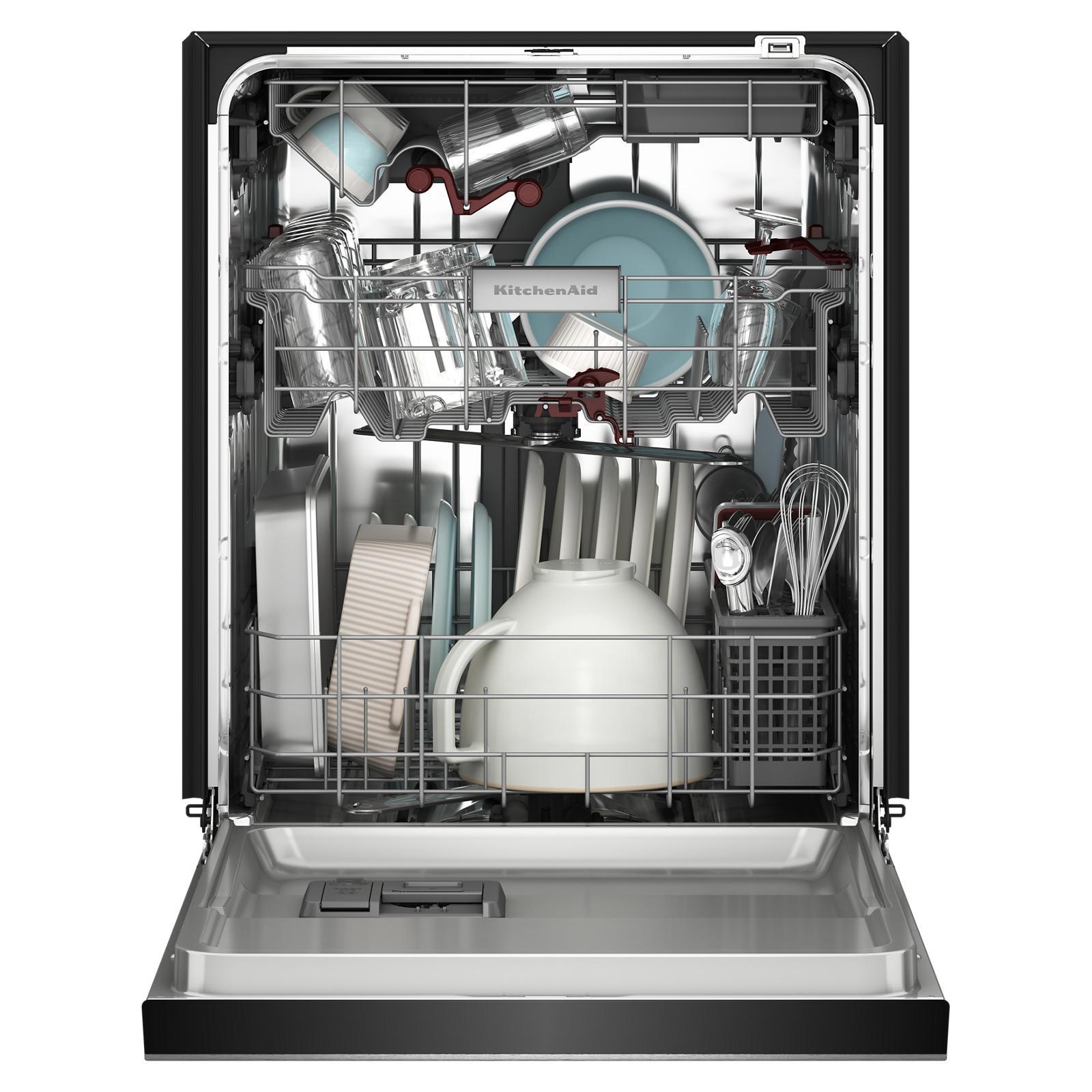 KitchenAid - 44 dBA Built In Dishwasher in Black - KDFS424SBE