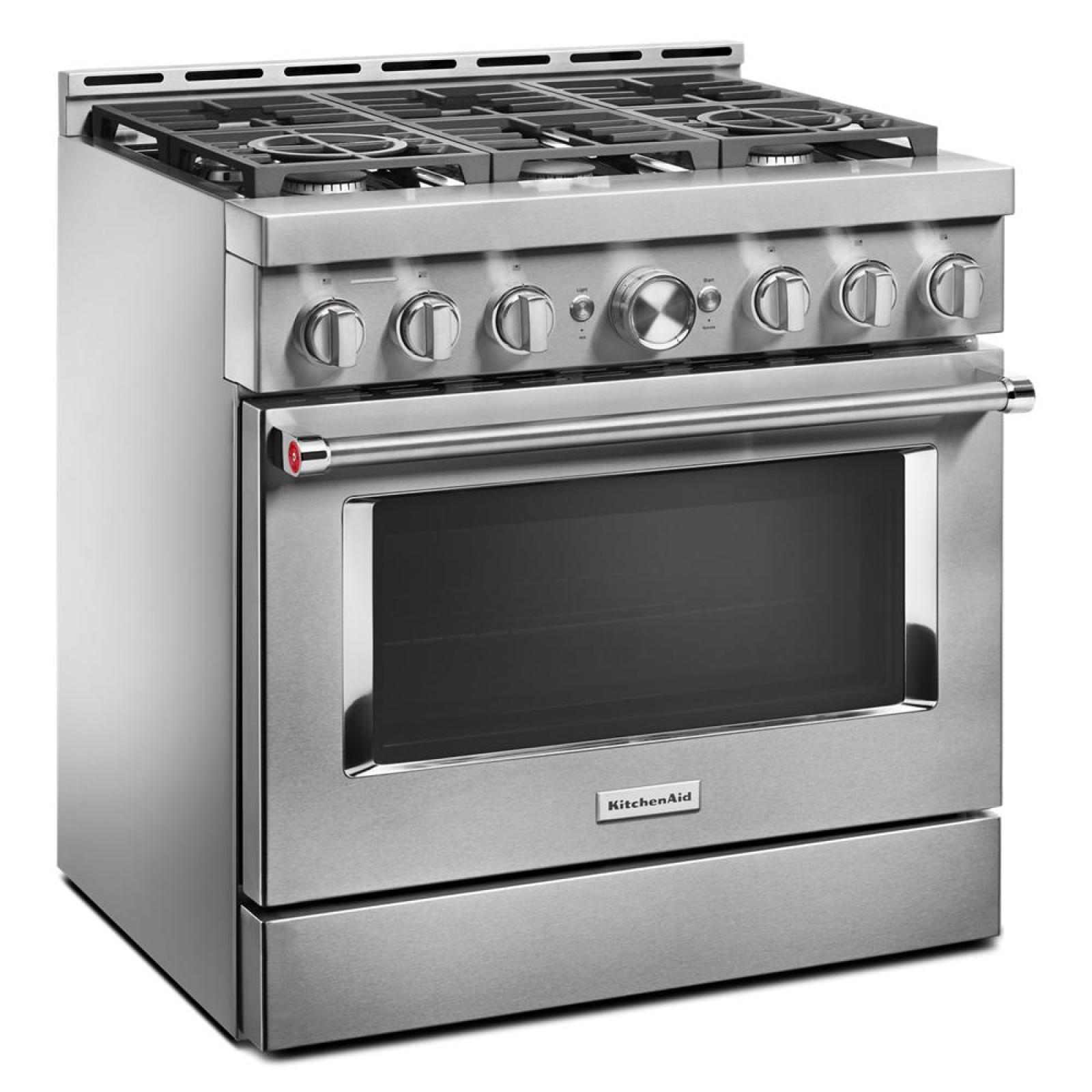 KitchenAid - 5.1 cu. ft Gas Range in Stainless - KFGC506JSS