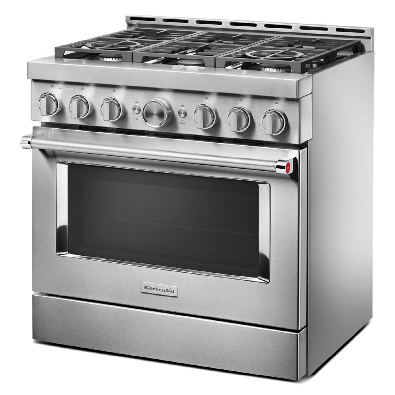 KitchenAid - 5.1 cu. ft Gas Range in Stainless - KFGC506JSS