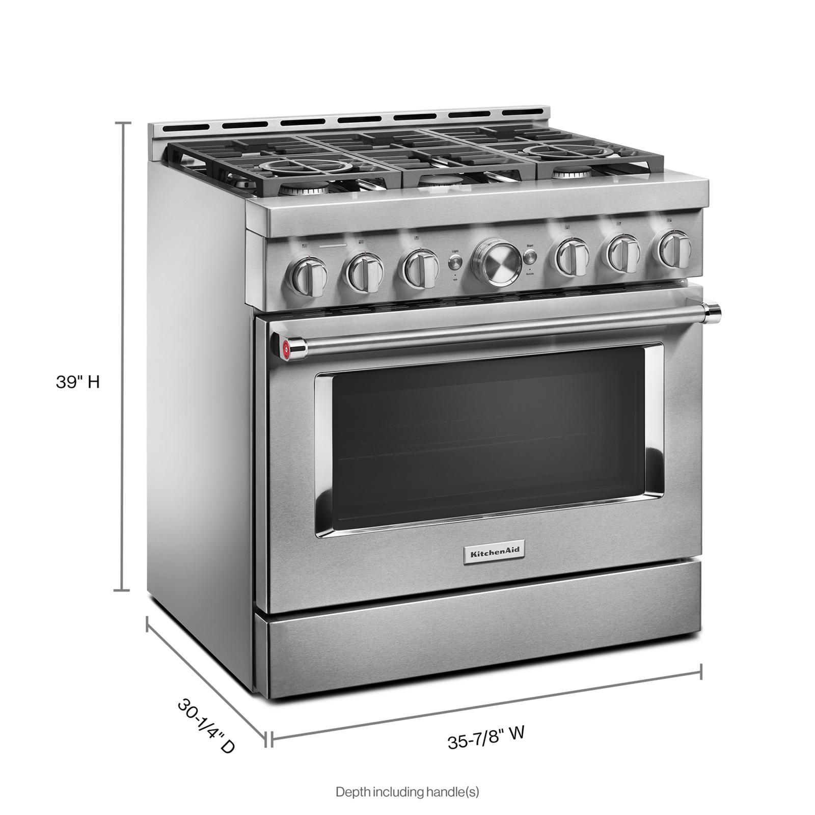 KitchenAid - 5.1 cu. ft Gas Range in Stainless - KFGC506JSS