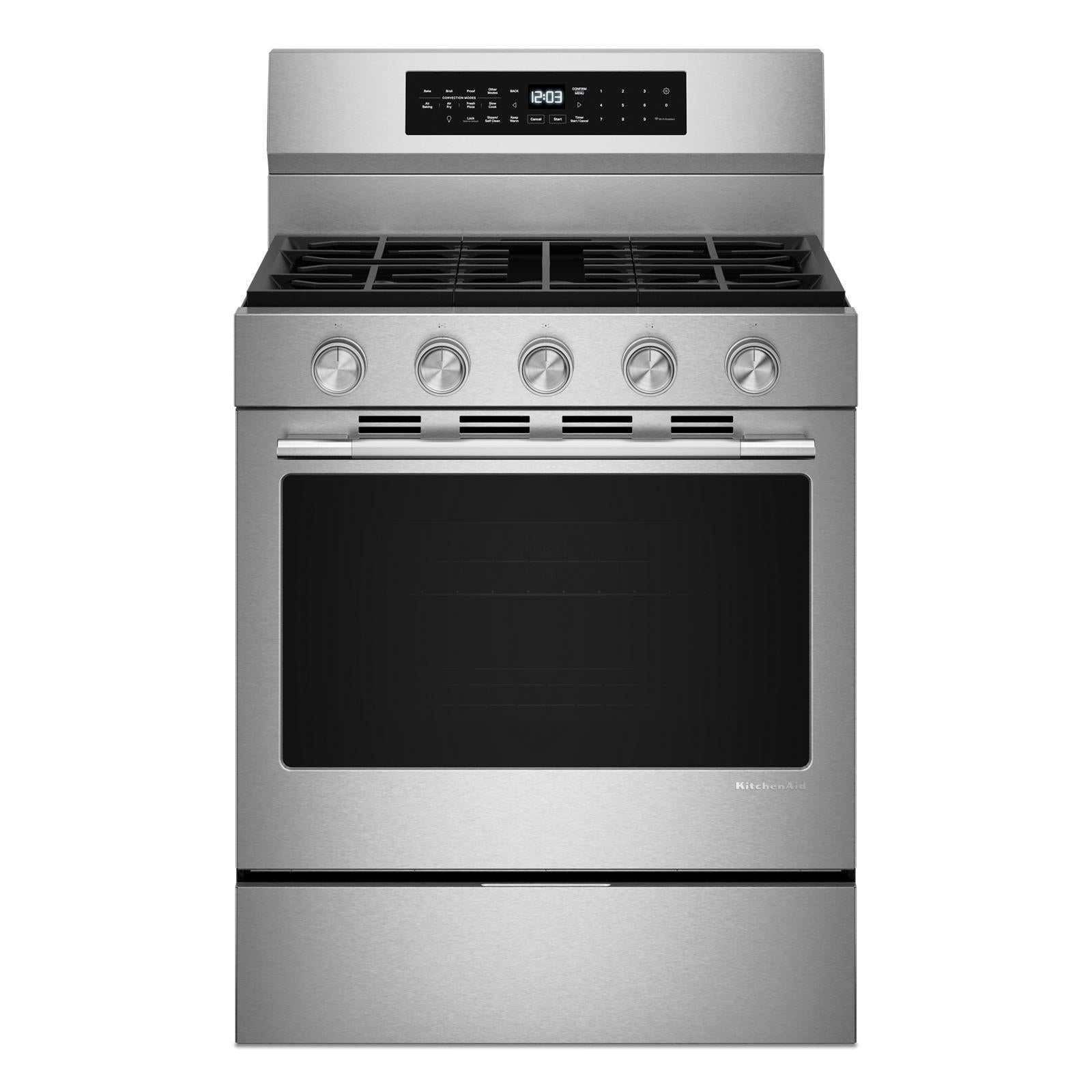 KitchenAid - 5 cu. ft Gas Range in Stainless - KFGS530SPS