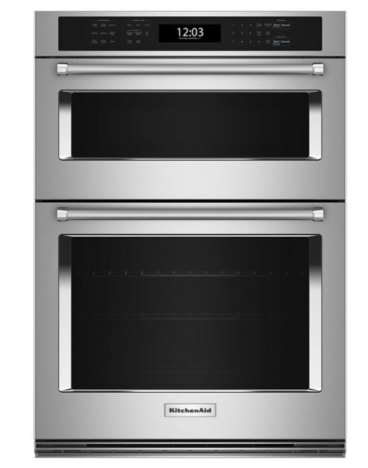KitchenAid - 5.7 cu. ft Combination Wall Oven in Stainless - KOEC527PSS