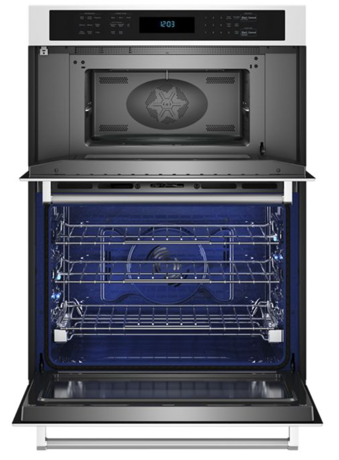 KitchenAid - 5.7 cu. ft Combination Wall Oven in Stainless - KOEC527PSS