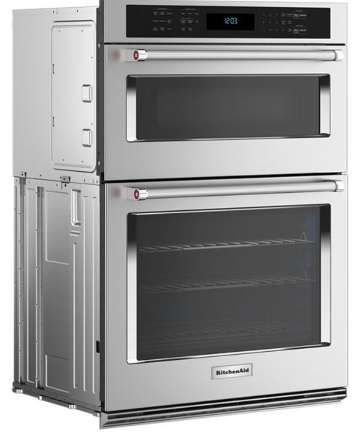 KitchenAid - 6.4 cu. ft Combination Wall Oven in Stainless - KOEC530PSS