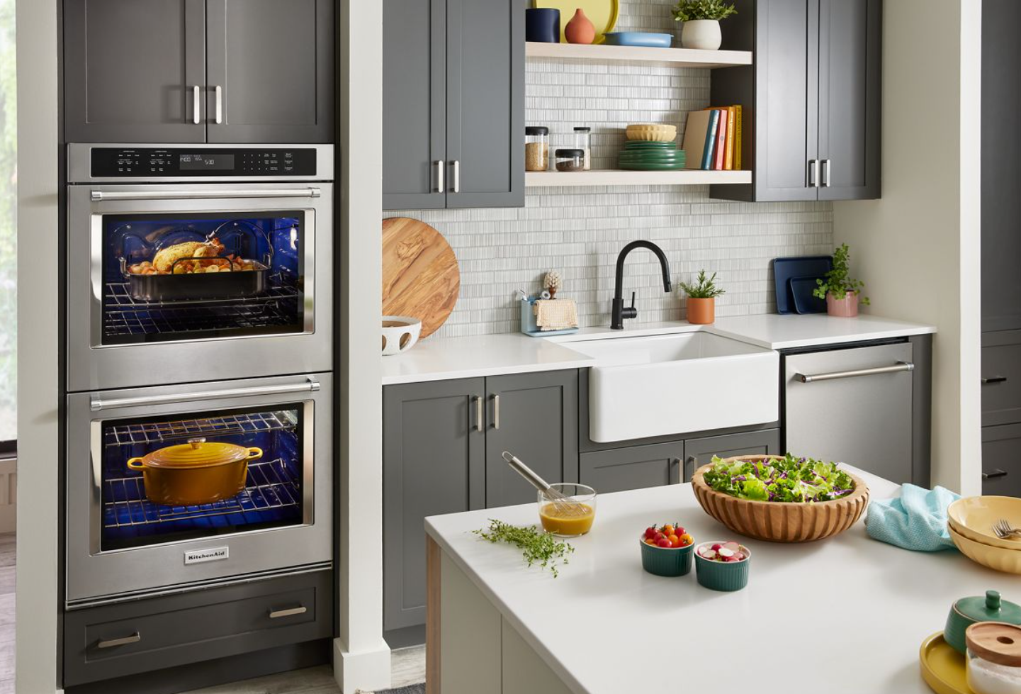 KitchenAid - 10 cu. ft Double Wall Oven in Stainless - KOED530PSS