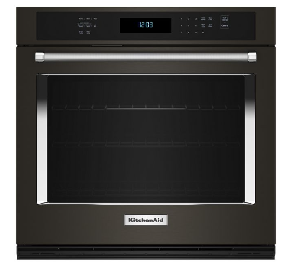 KitchenAid - 4.3 cu. ft Single Wall Oven in Black Stainless - KOES527PBS