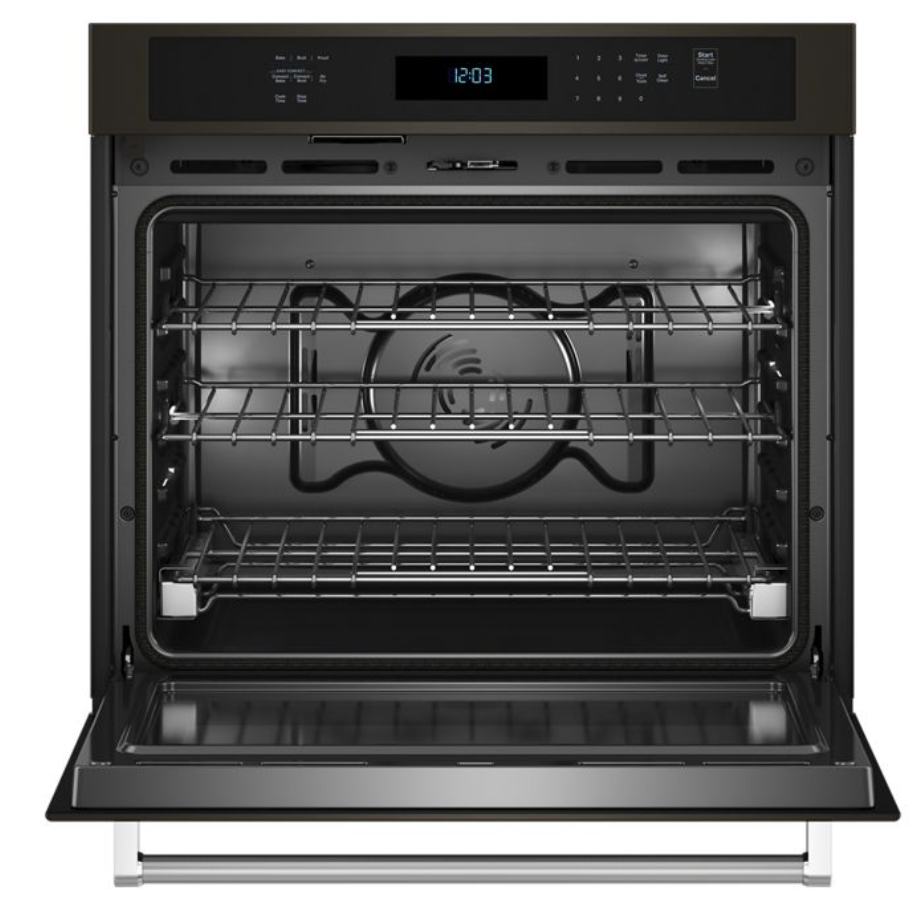 KitchenAid - 4.3 cu. ft Single Wall Oven in Black Stainless - KOES527PBS