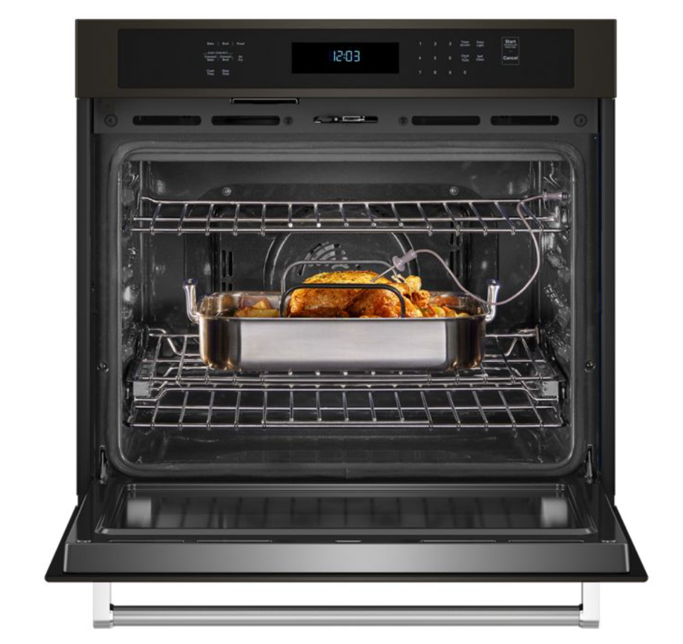 KitchenAid - 4.3 cu. ft Single Wall Oven in Black Stainless - KOES527PBS