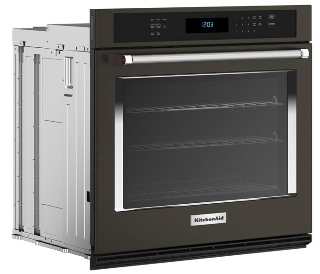KitchenAid - 4.3 cu. ft Single Wall Oven in Black Stainless - KOES527PBS