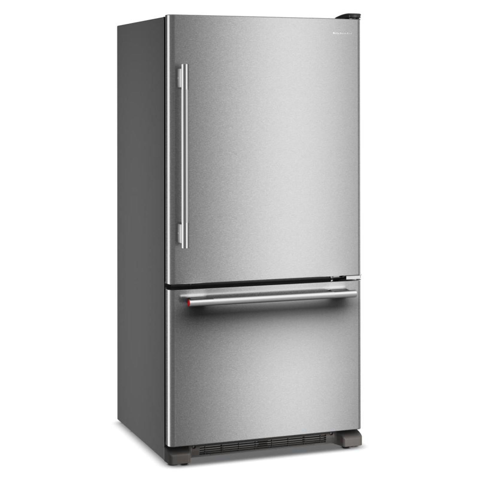 KitchenAid - 33 Inch 22.1 cu. ft Bottom Mount Refrigerator in Stainless - KRBR133SPS