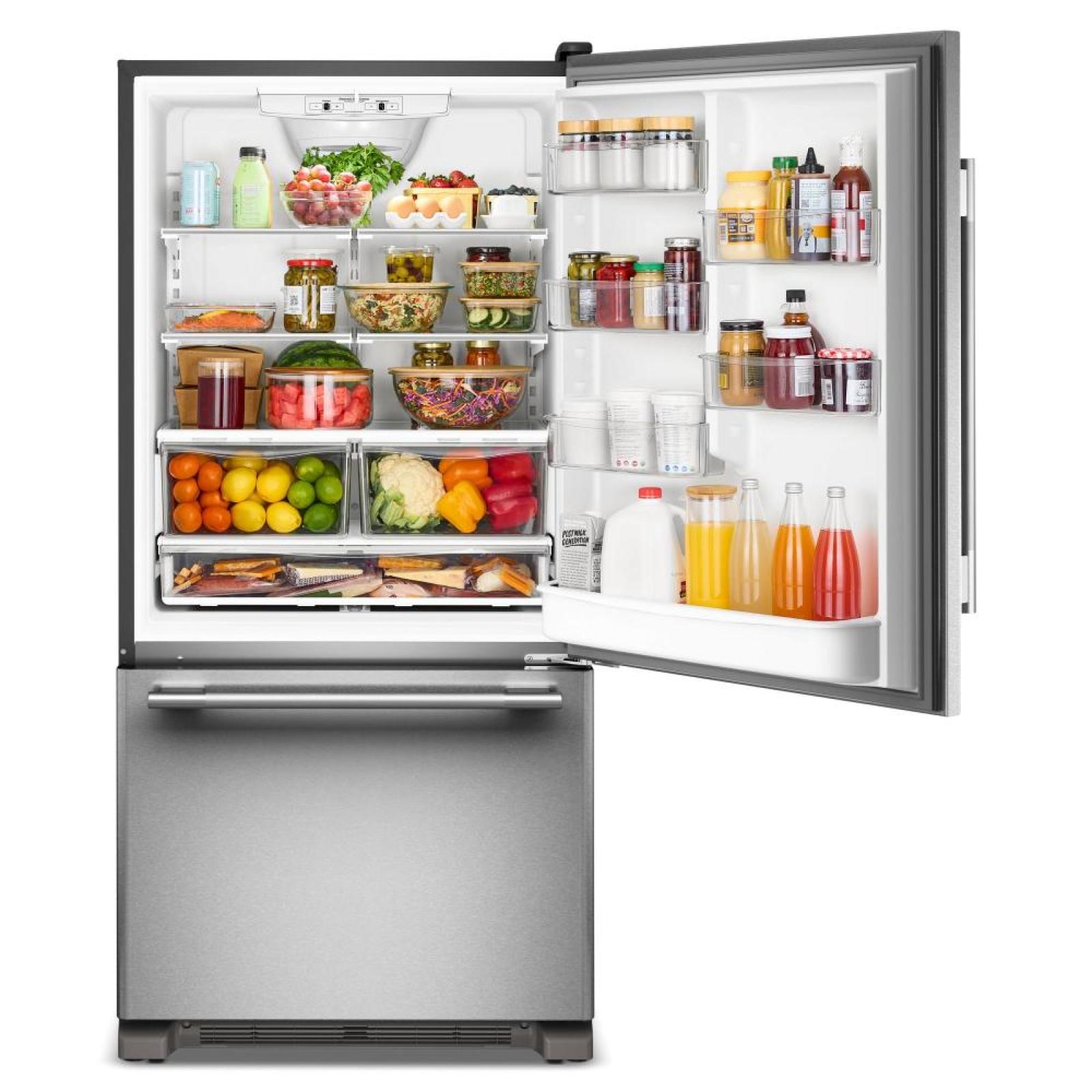 KitchenAid - 33 Inch 22.1 cu. ft Bottom Mount Refrigerator in Stainless - KRBR133SPS