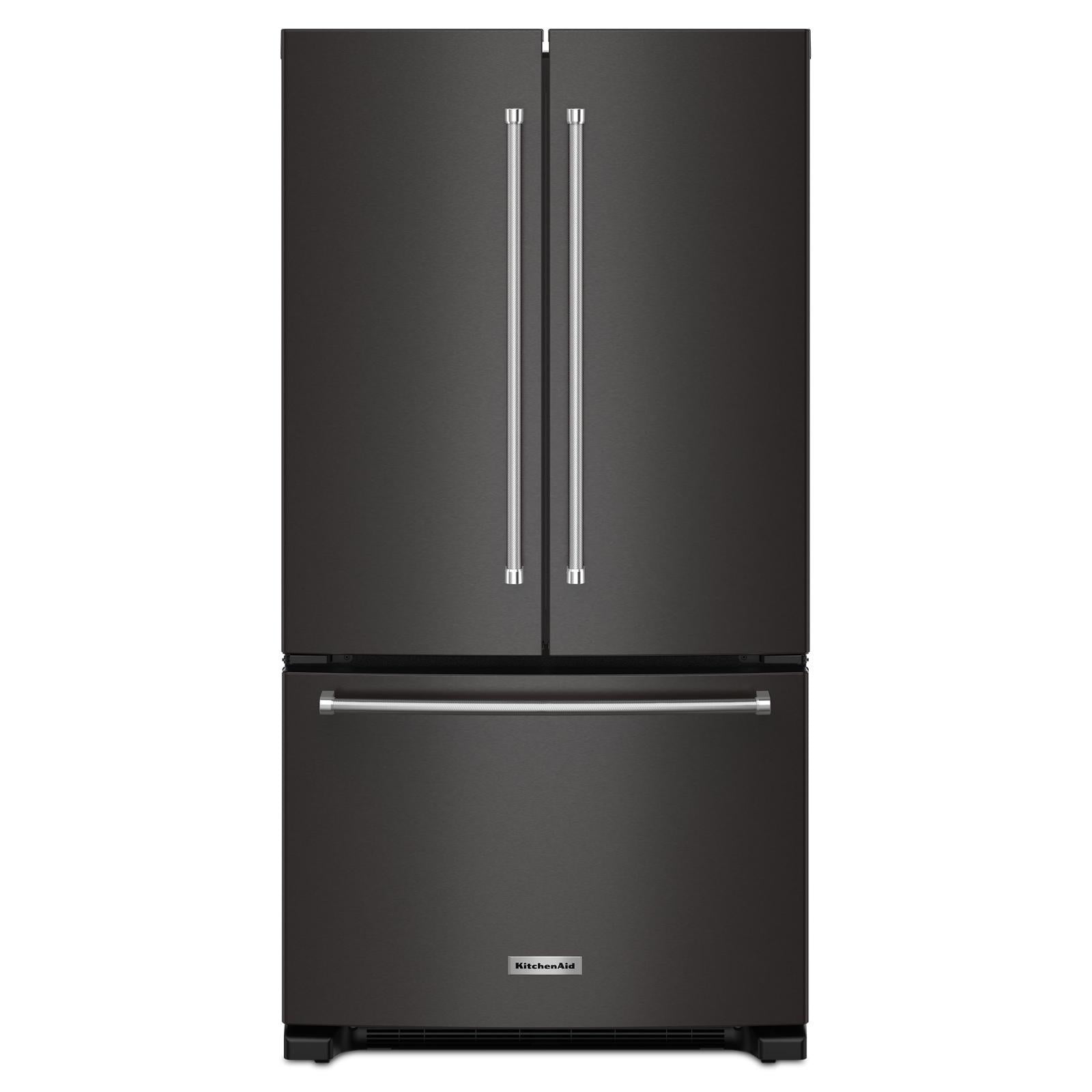 KitchenAid - 35.75 Inch 20 cu. ft French Door Refrigerator in Black Stainless - KRFC136RBS