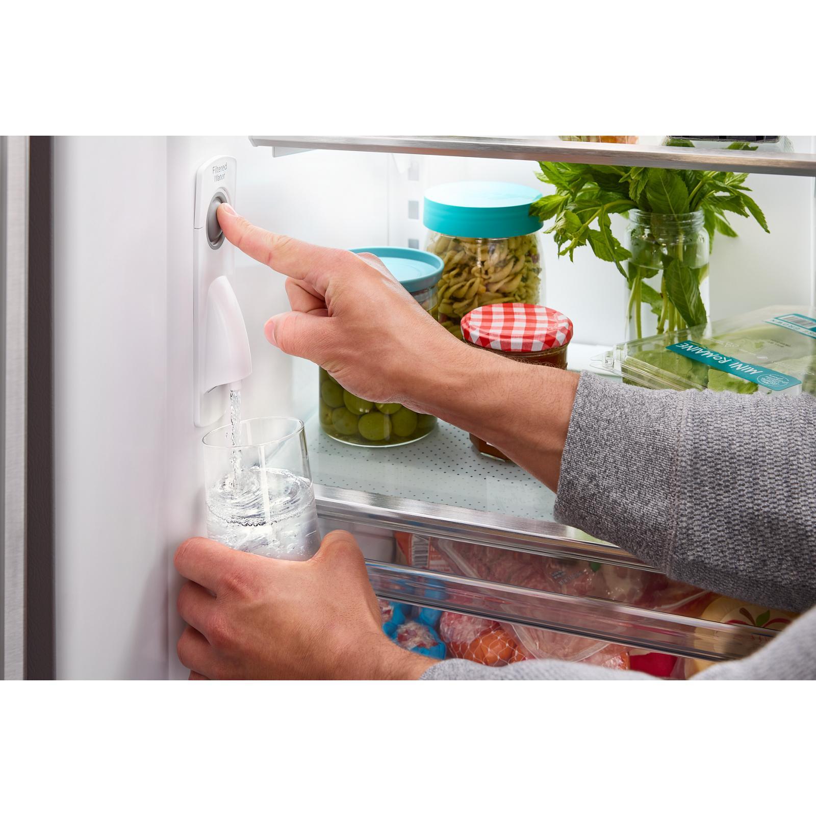 KitchenAid - 35.75 Inch 20 cu. ft French Door Refrigerator in Black Stainless - KRFC136RBS