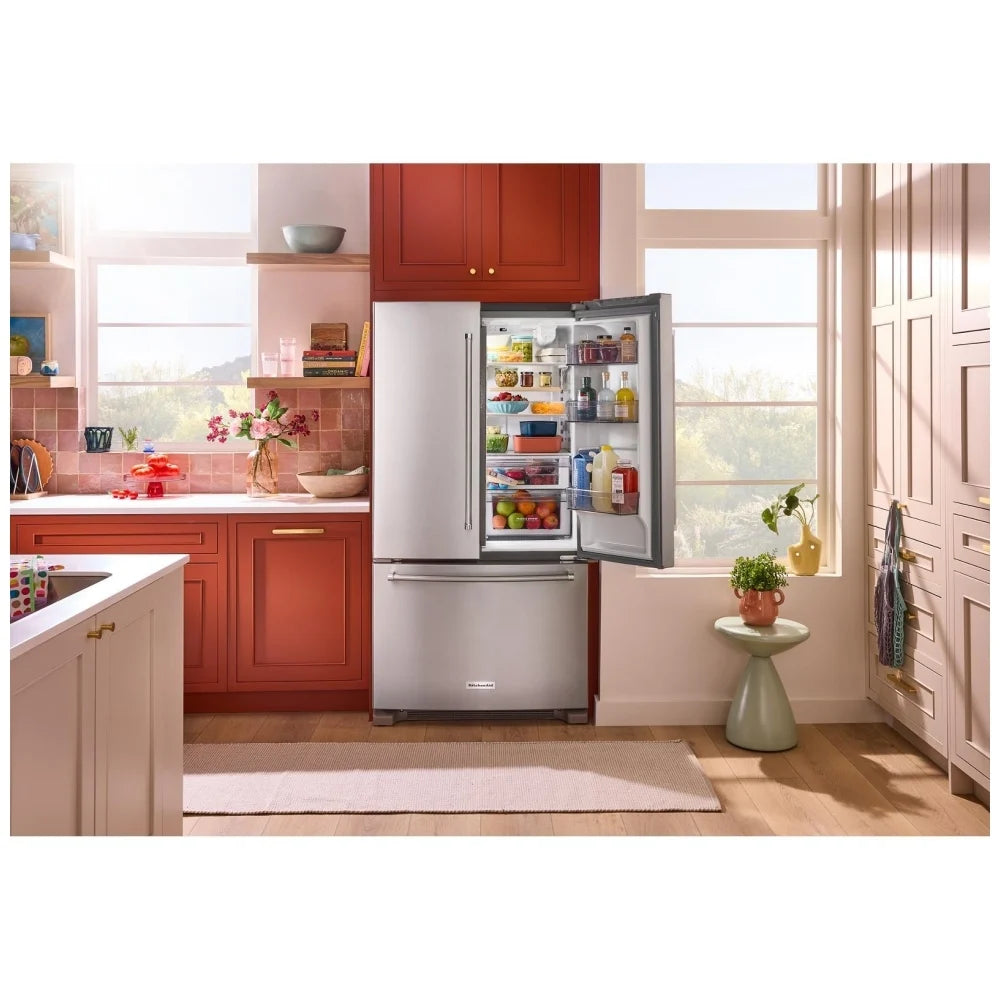 KitchenAid - 35.75 Inch 20 cu. ft French Door Refrigerator in Stainless - KRFC136RPS