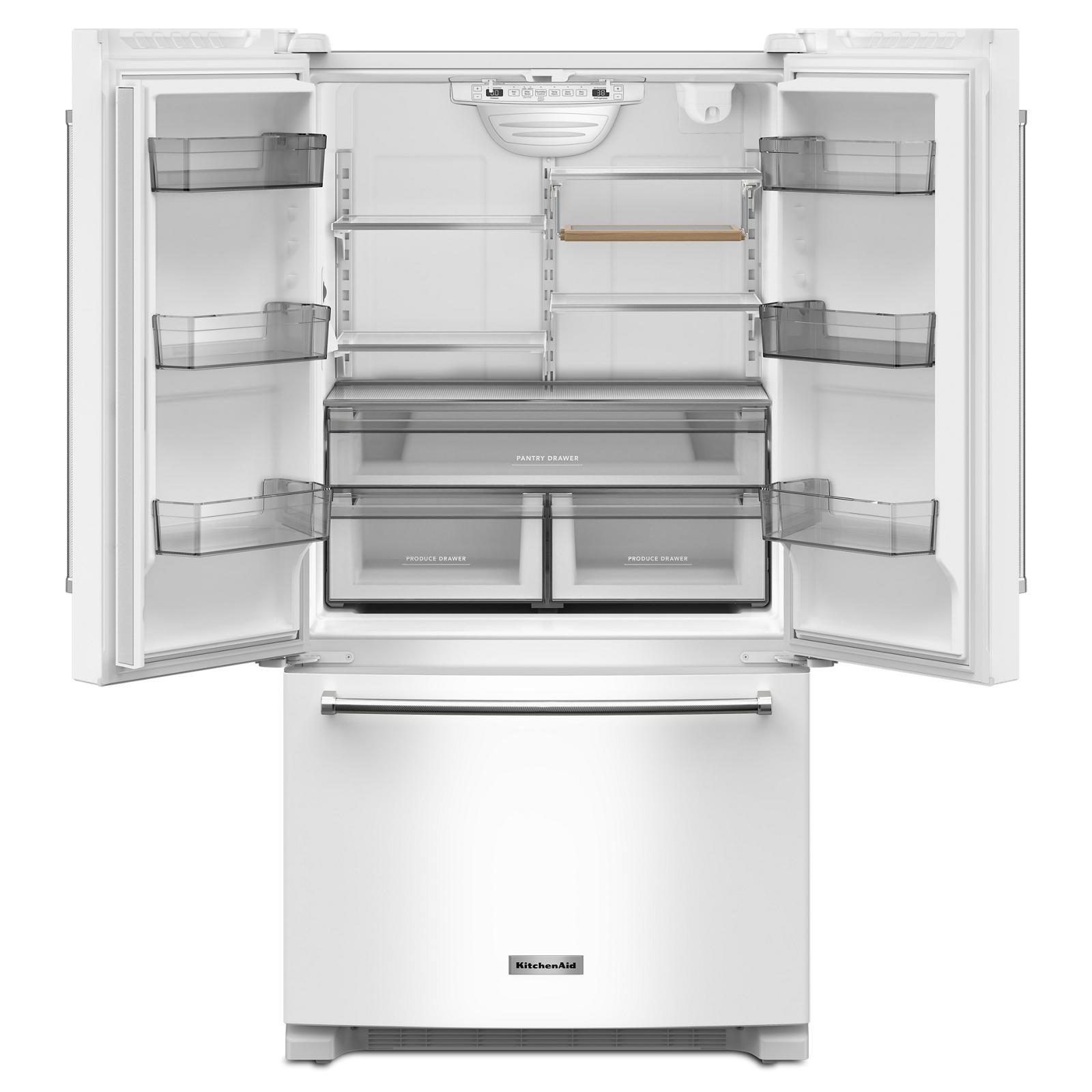 KitchenAid - 35.75 Inch 20 cu. ft French Door Refrigerator in White - KRFC136RWH