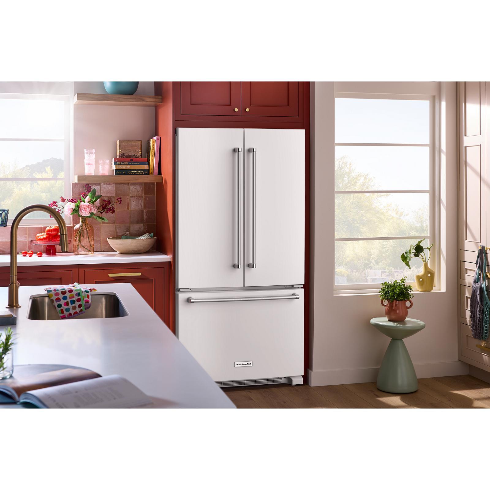 KitchenAid - 35.75 Inch 20 cu. ft French Door Refrigerator in White - KRFC136RWH