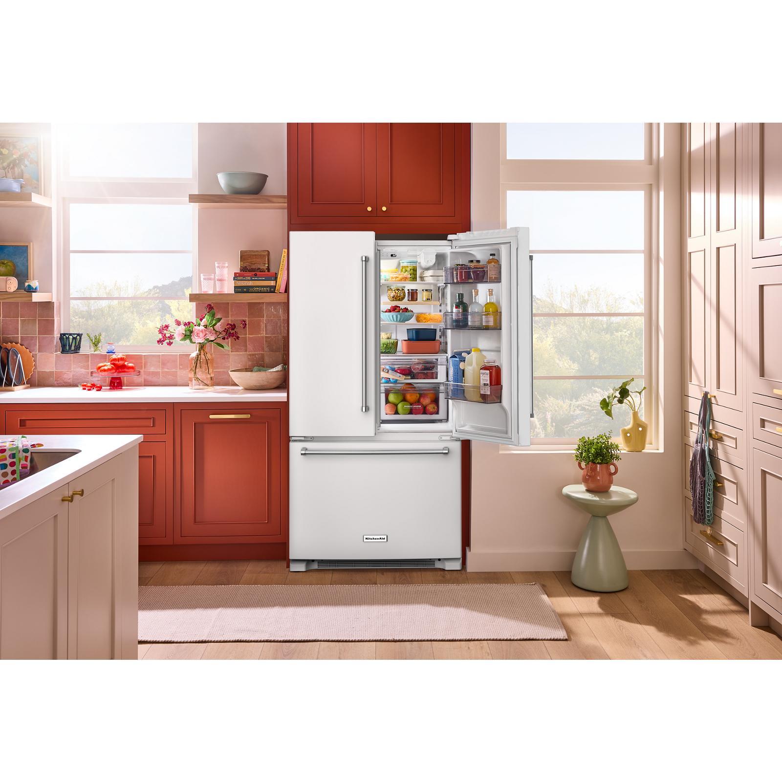 KitchenAid - 35.75 Inch 20 cu. ft French Door Refrigerator in White - KRFC136RWH