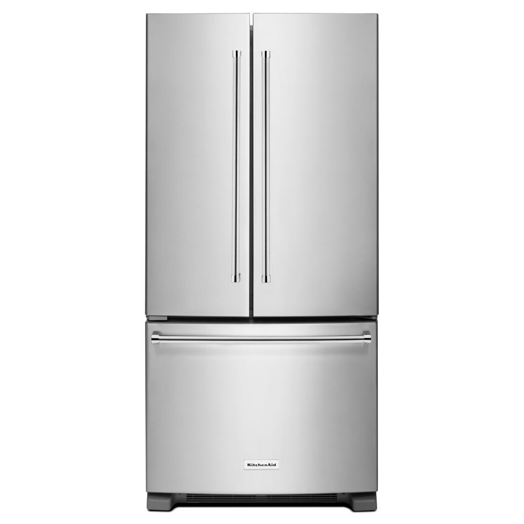 KitchenAid - 32.88 Inch 22.11 cu. ft French Door Refrigerator in Stainless - KRFF302ESS