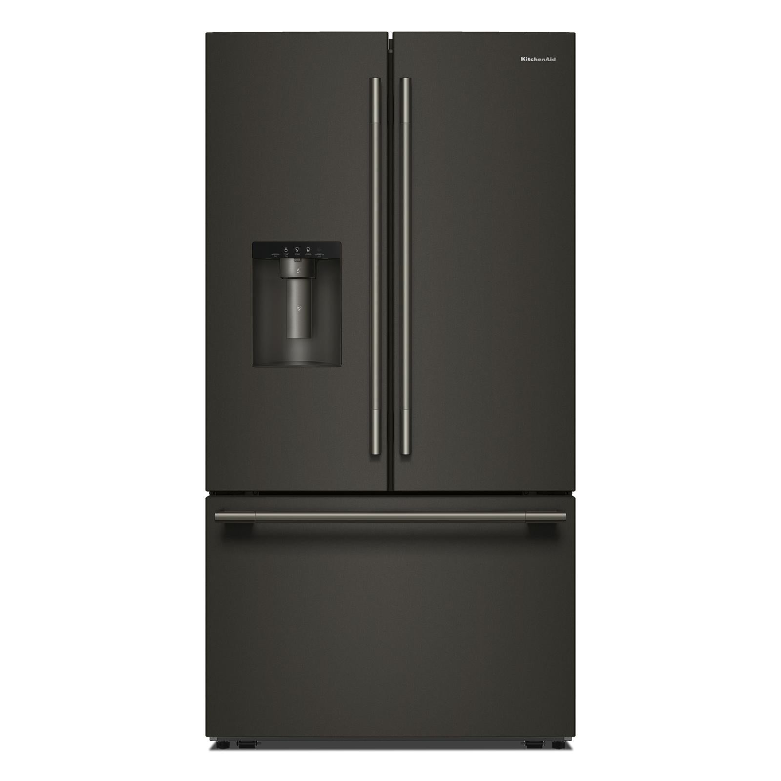 KitchenAid - 36 Inch 29.5 cu. ft French Door Refrigerator in Black Ore - KRFF436SBE