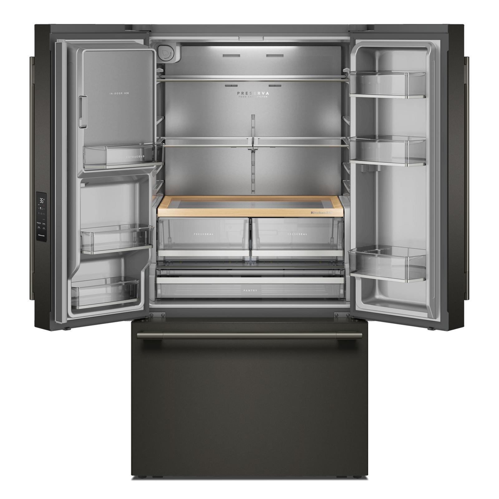 KitchenAid - 36 Inch 29.5 cu. ft French Door Refrigerator in Black Ore - KRFF436SBE