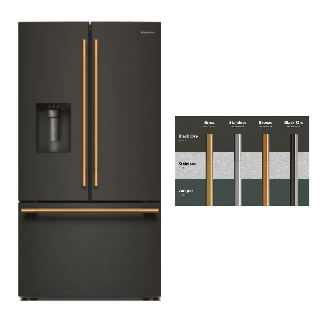 KitchenAid - 36 Inch 29.5 cu. ft French Door Refrigerator in Black Ore - KRFF436SBE