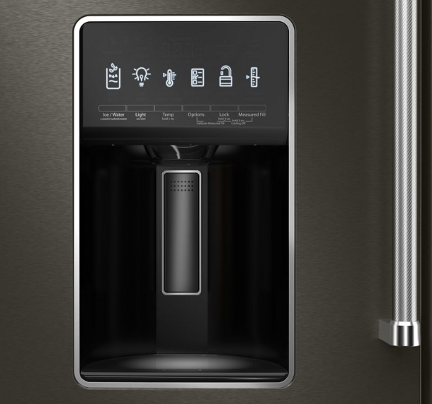 KitchenAid - 35.75 Inch 26.2 cu. ft French Door Refrigerator in Black Stainless - KRMF536RBS