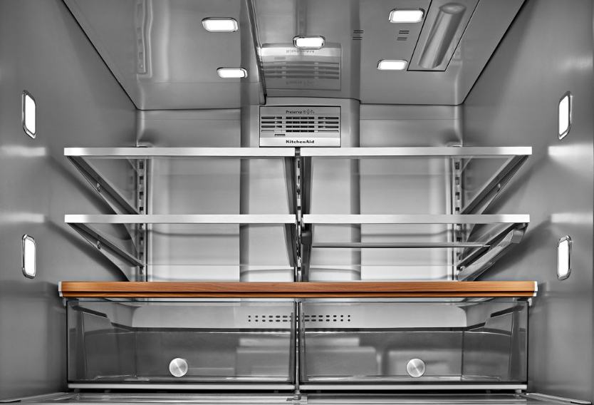 KitchenAid - 35.75 Inch 26.2 cu. ft French Door Refrigerator in Black Stainless - KRMF536RBS