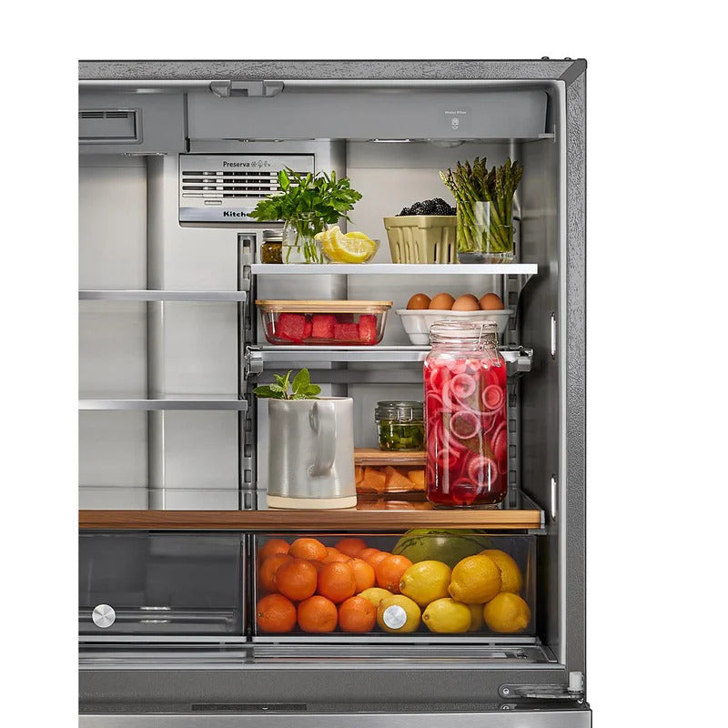 KitchenAid - 35.75 Inch 26.2 cu. ft French Door Refrigerator in Stainless - KRMF536RPS
