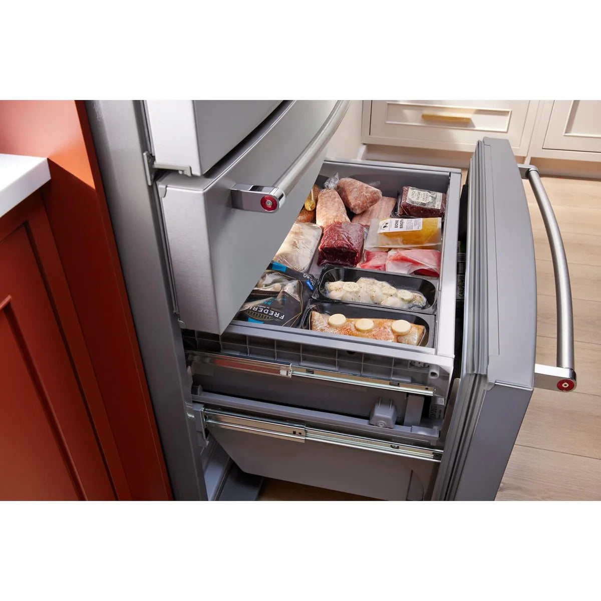 KitchenAid - 35.75 Inch 26.2 cu. ft French Door Refrigerator in Stainless - KRMF536RPS